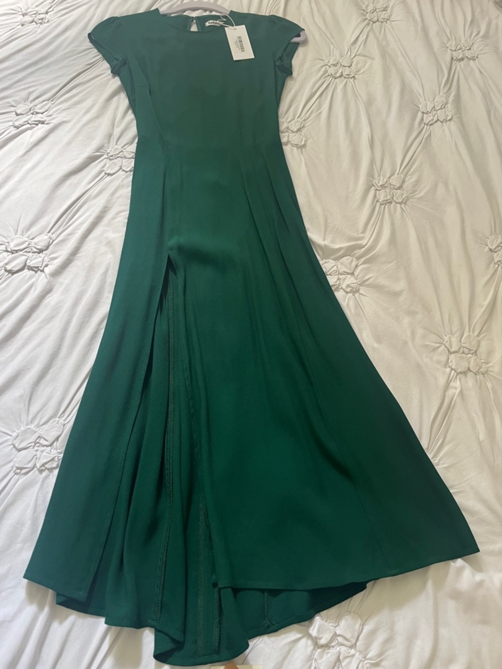 Reformation Emerald Green Cap-Sleeve Maxi Dress